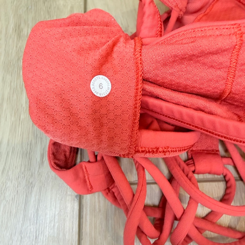 Lululemon Free To Be Wild Strappy Sports Bra Coral Pink Size 6 - Picture 6 of 6